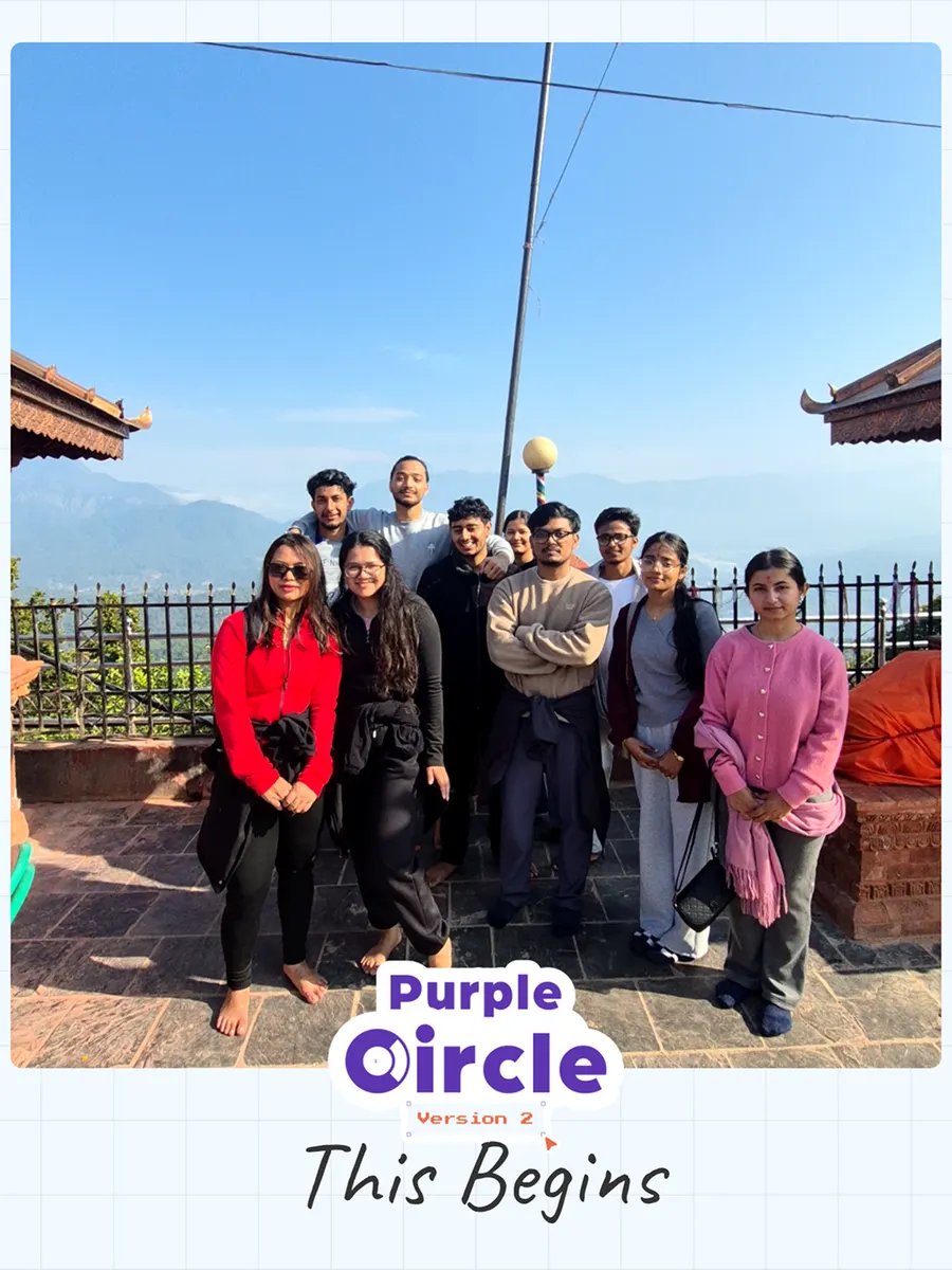 Purple Circle Version 2 group photo, a Think Purple Nepal design event in Bharatpur